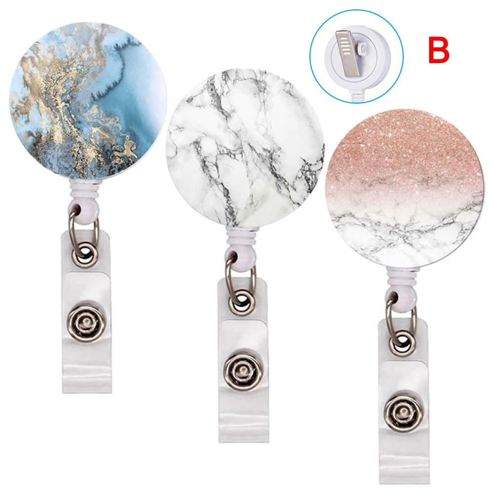 

Retractable Badge Holder ID Badge Reel Card Holders with Alligators Clip AS99