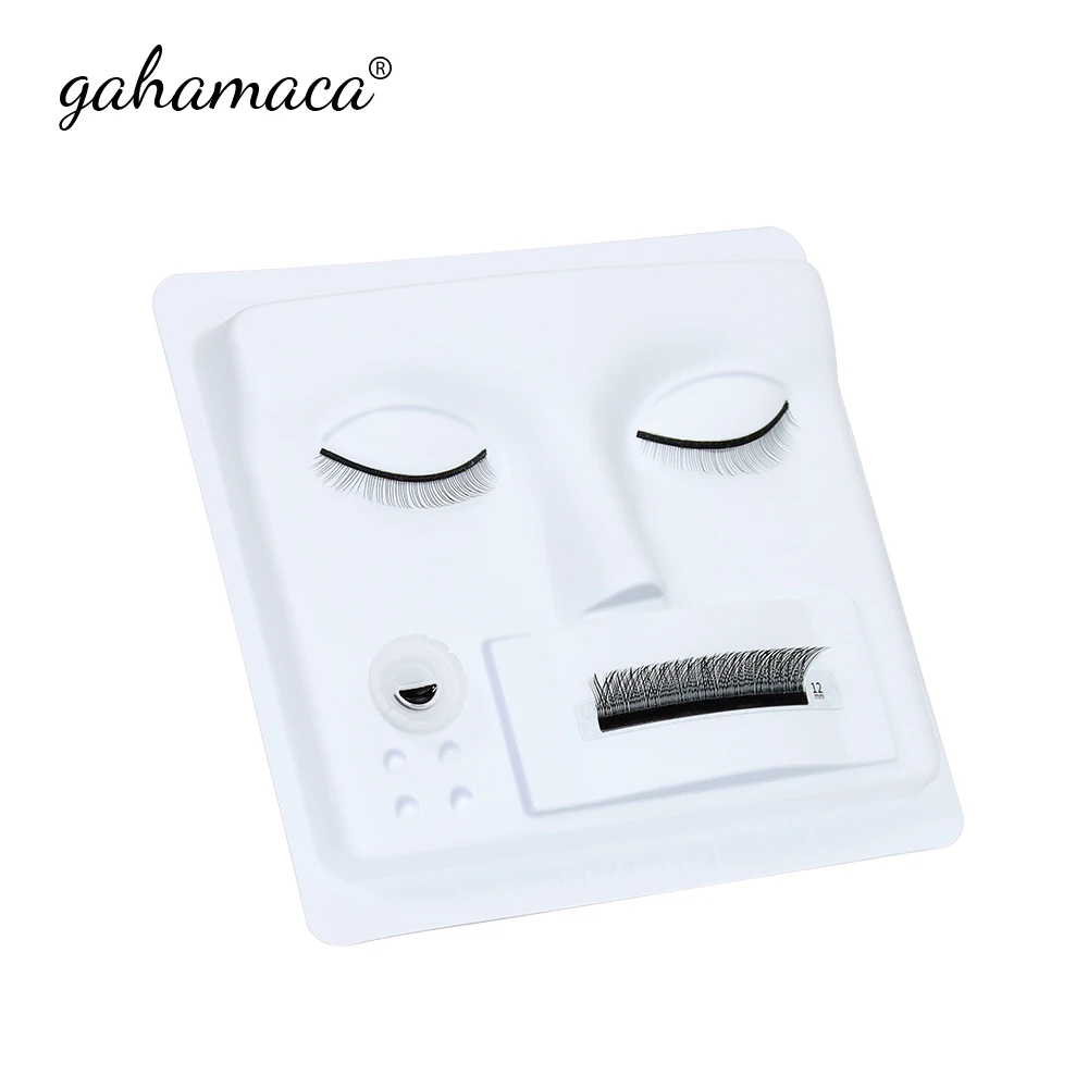 

GAHAMACA Training Fake Face Model for False Eyelashes Practice Tray Beginner Plastic Model Head Display for Eyelash Extension