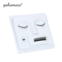gahamaca training fake face model for false eyelashes practice tray beginner plastic model head display for eyelash extension