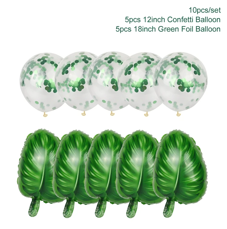 Leaf balloon set 4 HUIRAN джунгли принадлежности для животных Посуда С Днем Рождения Декор дети Джунгли Тема вечерние для вечеринки в стиле сафари декор для мальчиков - Цвет: Leaf balloon set 4