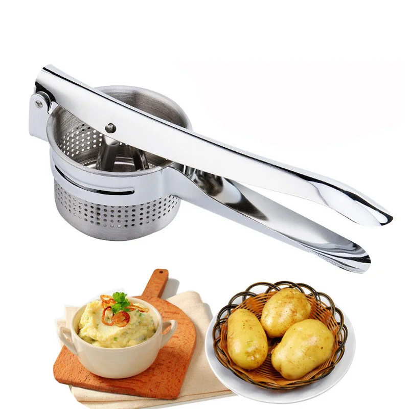 

High Quality Stainless Steel Squeezer Vegetable Stuffing Dehydrator Potato Masher Ricer Fruit Press Juicer Kitchen Supplies