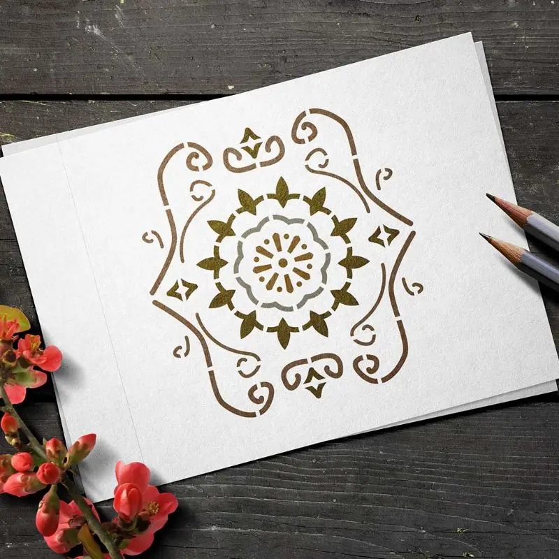 

24pcs/set Mandala Drawing Template Stencil Wall Painting Embossing Scrapbooking K92C