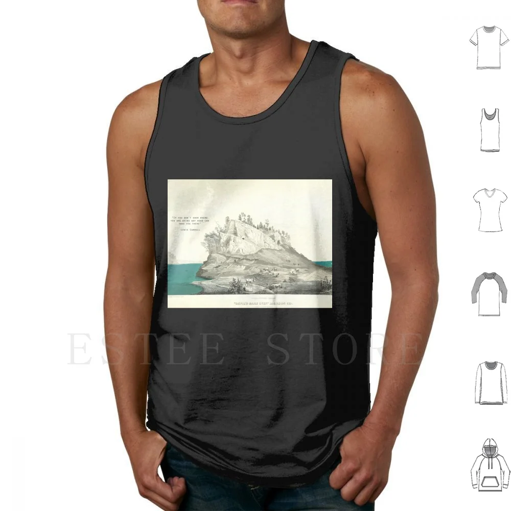 

Island Mountain-Lewis Carroll Quote-“if You Don't Know Where You Are Going Any Road Can Take You There” T Shirt Cotton Men Diy