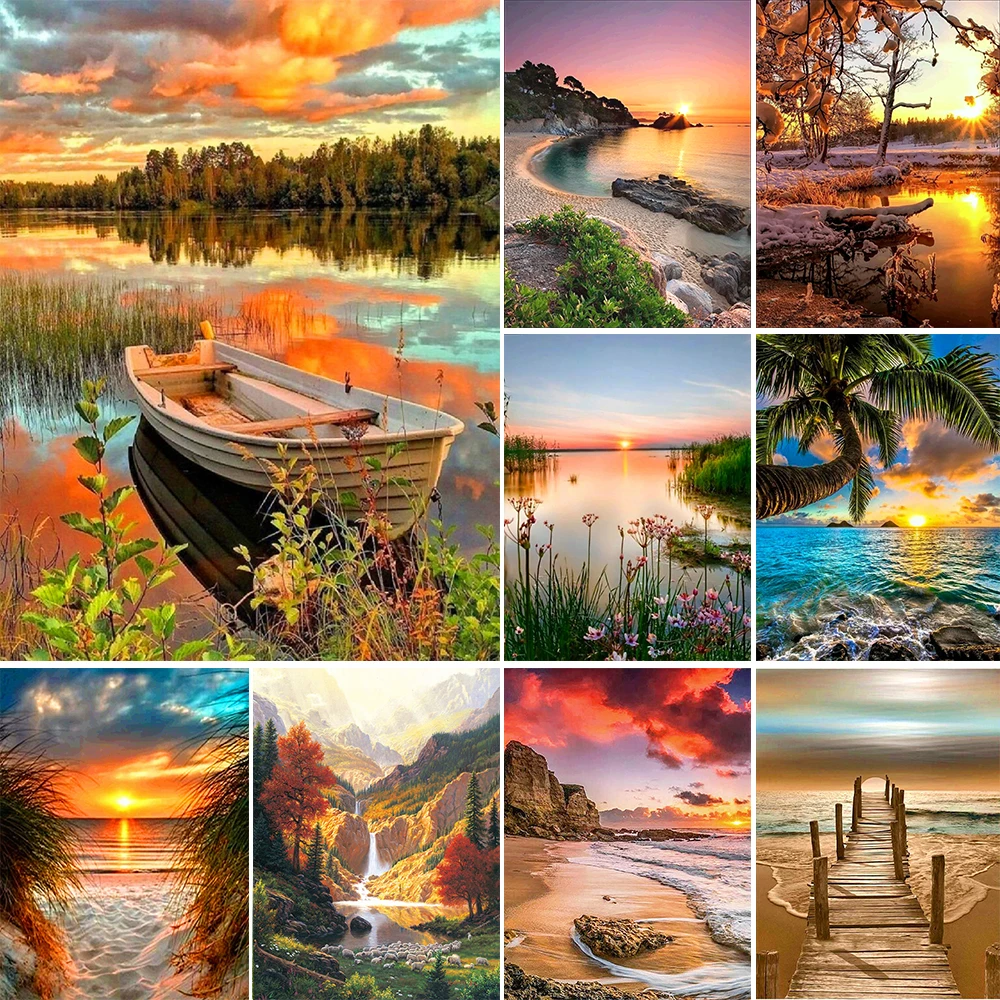 5D алмазная живопись пейзаж вид на море круглая вышивка Набор для вышивки