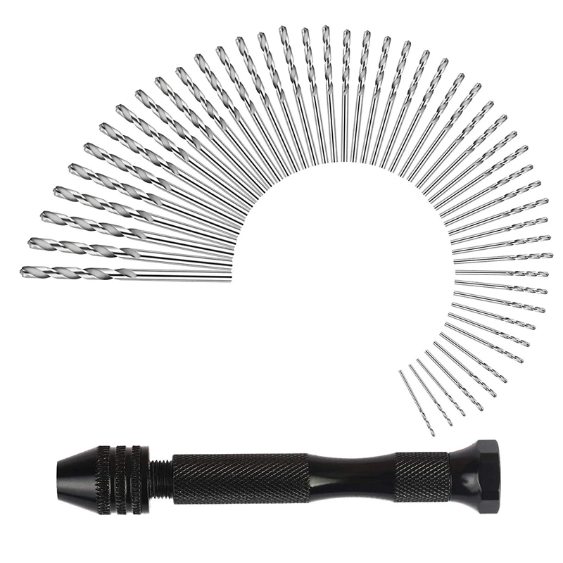 

Hand Drill Set Precision Pin Vise With 49 Pcs Mini Twist Drill Bits For Model,Diy,Jewelry Making,Multipurpose Rotary Tool Drilli