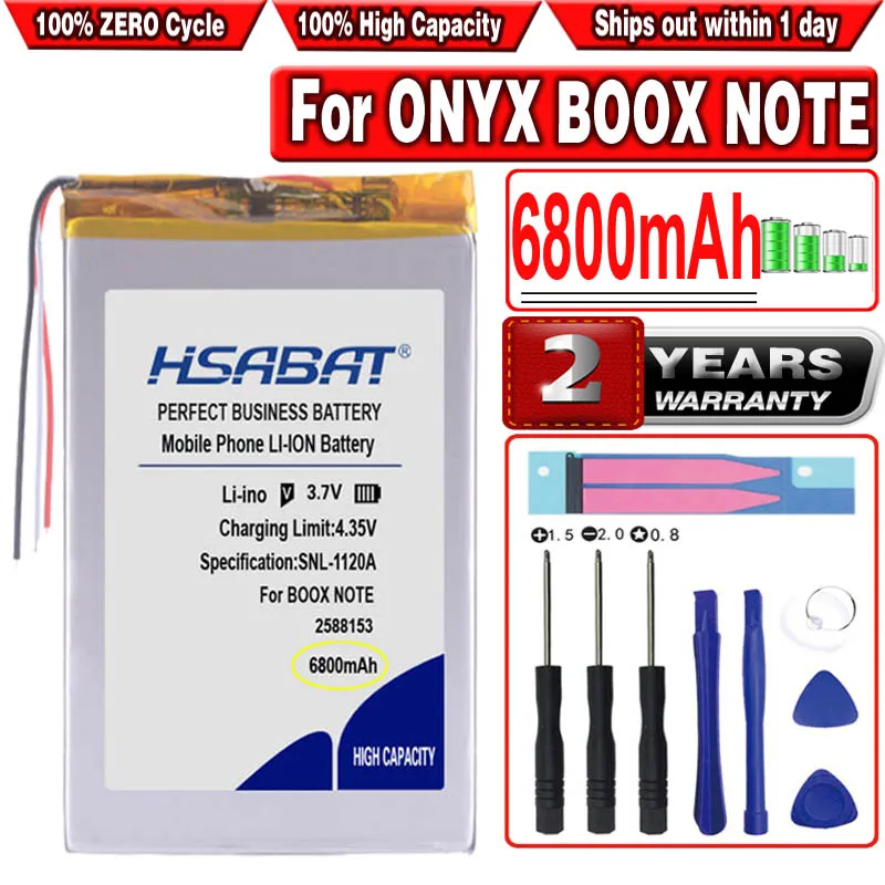 Аккумулятор HSABAT 6800 мач для ONYX BOOX NOTE PRO + электронная книга Li po перезаряжаемый