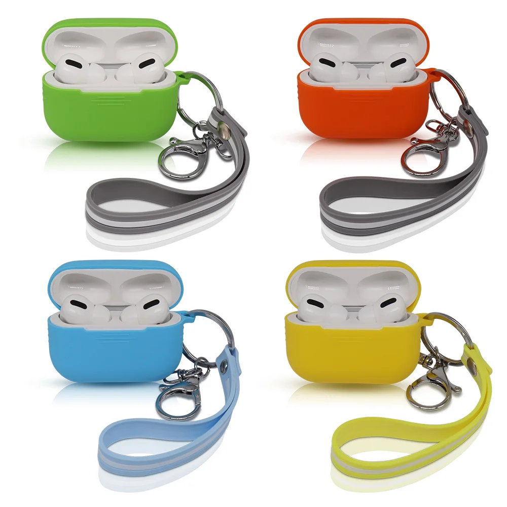 Силиконовый чехол для Airpods Pro беспроводные Bluetooth наушники с брелоком Airpod3 защитный