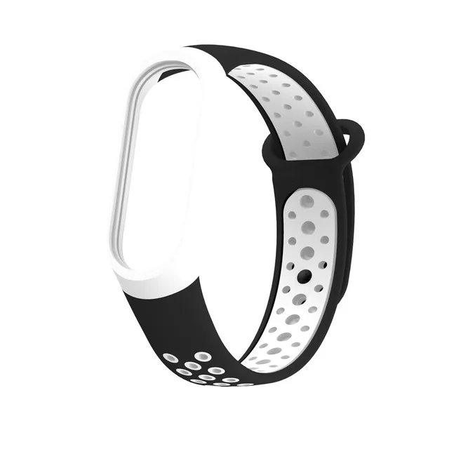 Black White Ремешок для xiaomi mi band 4, ремешок на ремешке 3, силиконовый цветной милый браслет на запястье, камуфляжный браслет на mi Band 4, ремешок 3, Новинка - Цвет: Black White