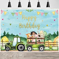 farm animal backdrop for kids birthday party background boys girls tractor theme bday supplies banner cake table decorations