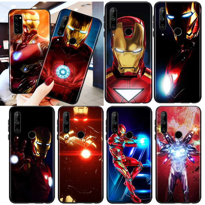 

Marvel Super Hero Avengers Iron Man For Honor 8S 8C 8X MAX 8A 8 7S 7A 7C Play 3E Prime Pro 2020 2019 Silicone Black Phone Case
