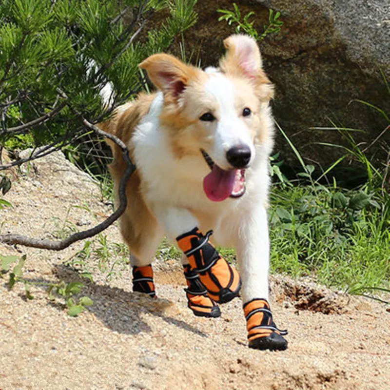 Нескользящая обувь для больших собак Водонепроницаемый собака резиновые сапоги