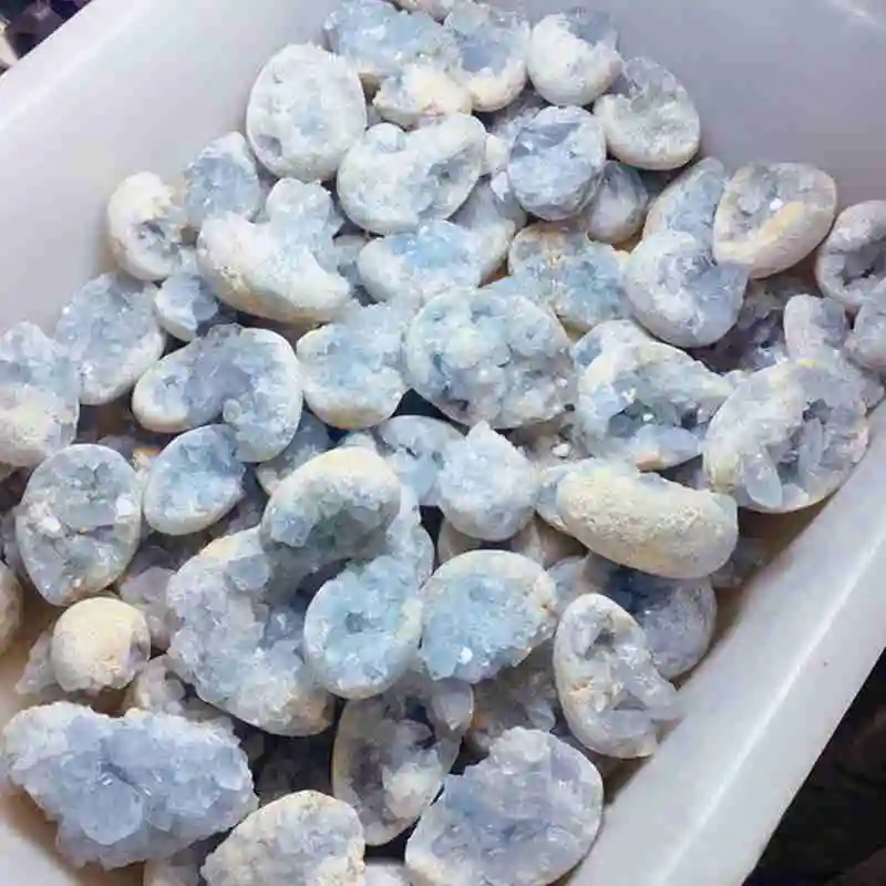 

50/100G Blue Celestite Crystal Quartz Cluster Specimen Decor Home K8M0