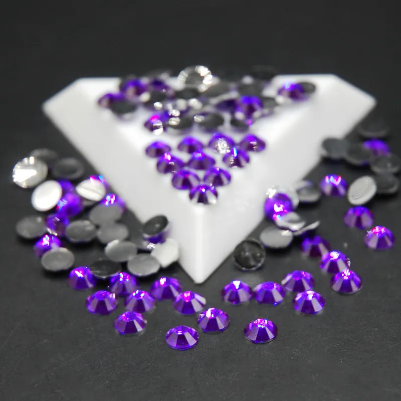 

2 мм, 3 мм, 4 мм, 5 мм, 6,5 мм круглые акриловые DIY Стразы фиолетовый Цвет плоские камешки для одежды украшения на платье