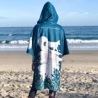 microfiber women man swimming diving bathrobe cloak printing changing robe bath towel outdoor hooded beach towel poncho