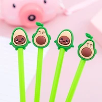 4 pcslot 0 5mm cute face expressions avocado gel black ink pen signature neutral pen school office writing stationery supply