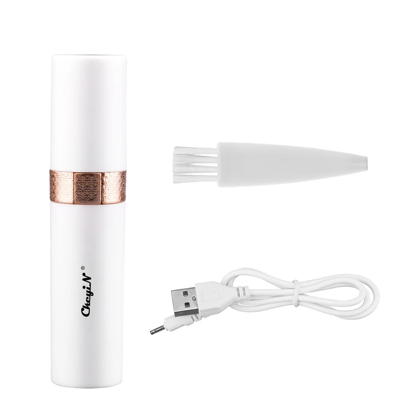 

CkeyiN Electric Eyebrow Trimmer Painless Eye Brow Shaper Razor Rechargeable Facial Hair Remover Epilator Lady Shaver with Ligtht