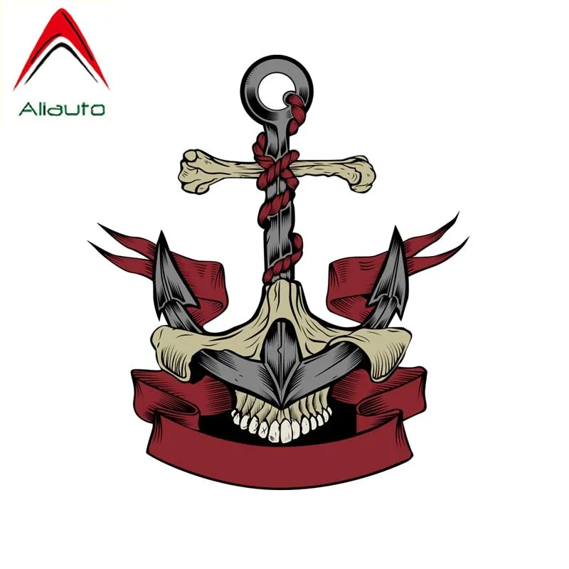 

Aliauto креативные автомобильные стикеры интересные декоративный череп аксессуары в форме якоря Светоотражающая наклейка из ПВХ для сидения ...