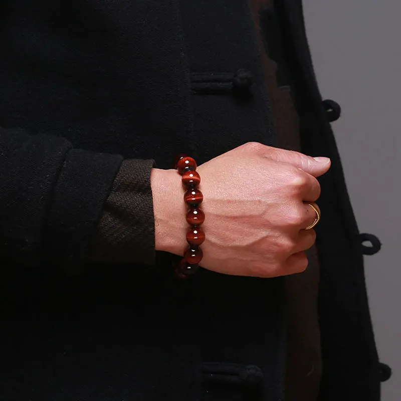 Браслет из натурального тигрового глаза с бусинами 8 16 мм ювелирные изделия для