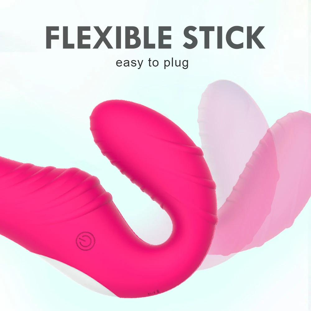 Вибратор без бретелек с двойной головкой вибраторы фаллоимитатор на ремешке