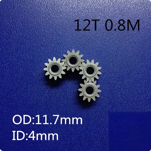 

10pcs/lot RC Model Metal Pinion Gear 0.8M 4mm (hole diameter) 12T 12 Teeth Small Motor Gears Diameter 11.7mm