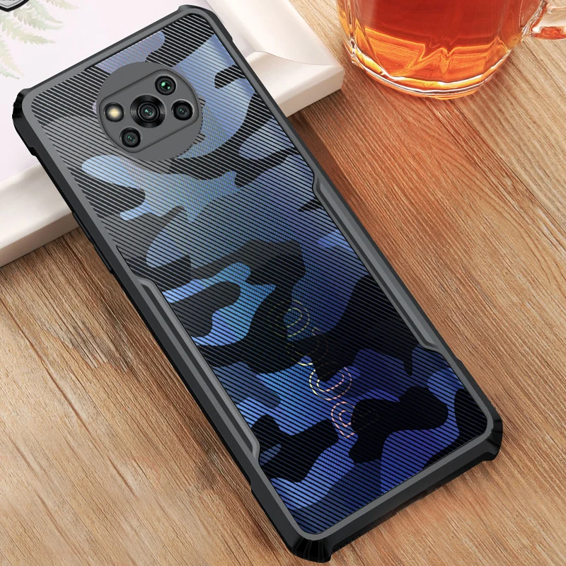 Чехол для Xiaomi Poco X3 Pro камуфляжный акриловый ударопрочный чехол из поликарбоната и