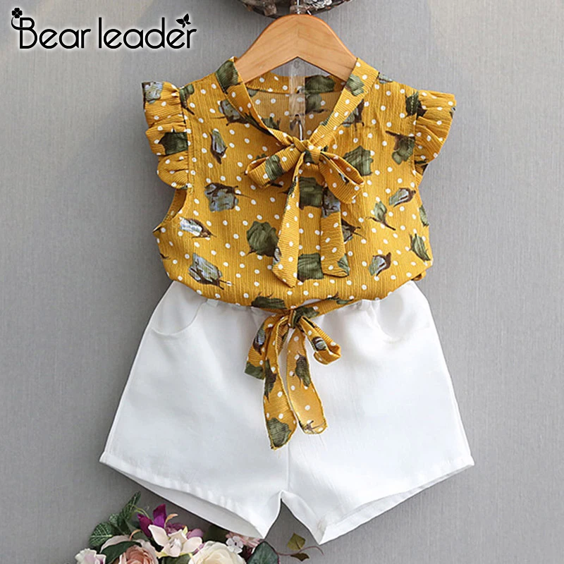 Bear Leader/комплекты детской одежды Новая летняя повседневная одежда для девочек