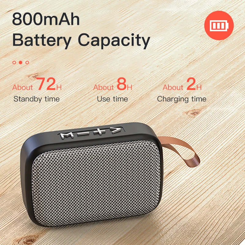 Bluetooth-Колонка портативная беспроводная с поддержкой FM-радио и TF-карт |