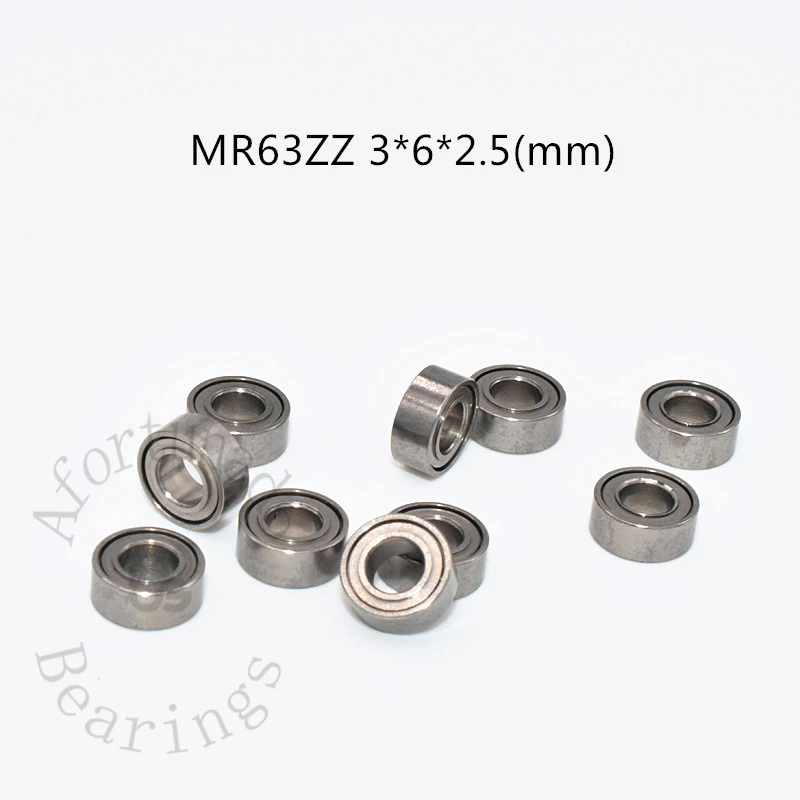 Миниатюрный подшипник MR63ZZ 3*6*2,5 (мм), ABEC-5 из хромированной стали, 10 шт. - изображение