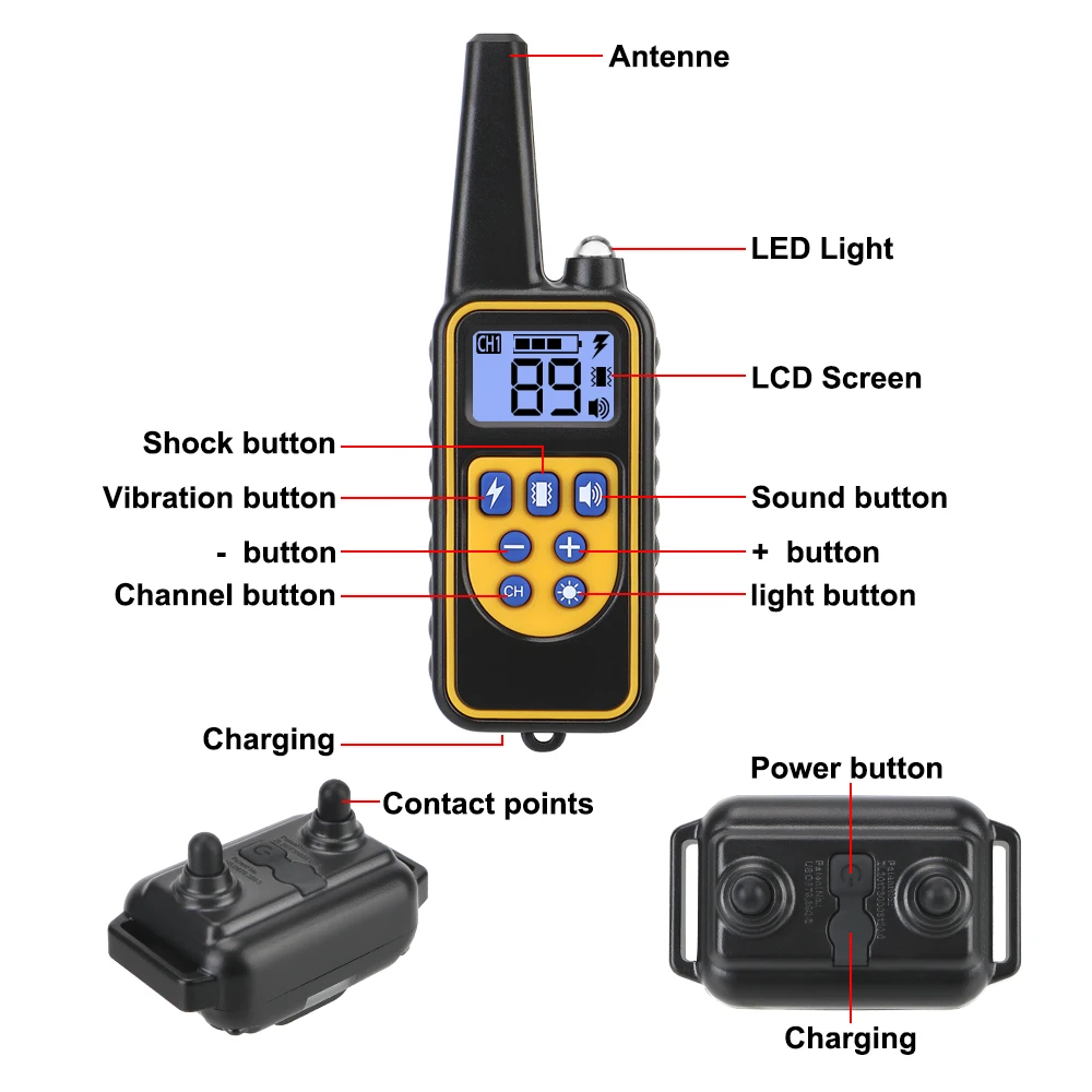 Электрический ошейник для дрессировки собак перезаряжаемый IP67