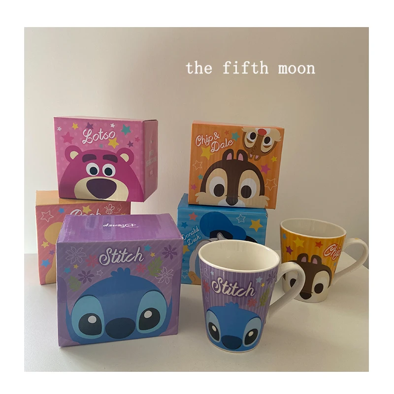 Disney Cute Cartoon Three-Eyed Alien Stitch Ceramic Cup Juice Milk Coffee Thermal Mug | Дом и сад