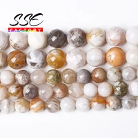 natural bamboo agates stone beads yellow agates round loose spacer beads 15 strand 4 6 8 10 12 mm for jewelry making wholesale