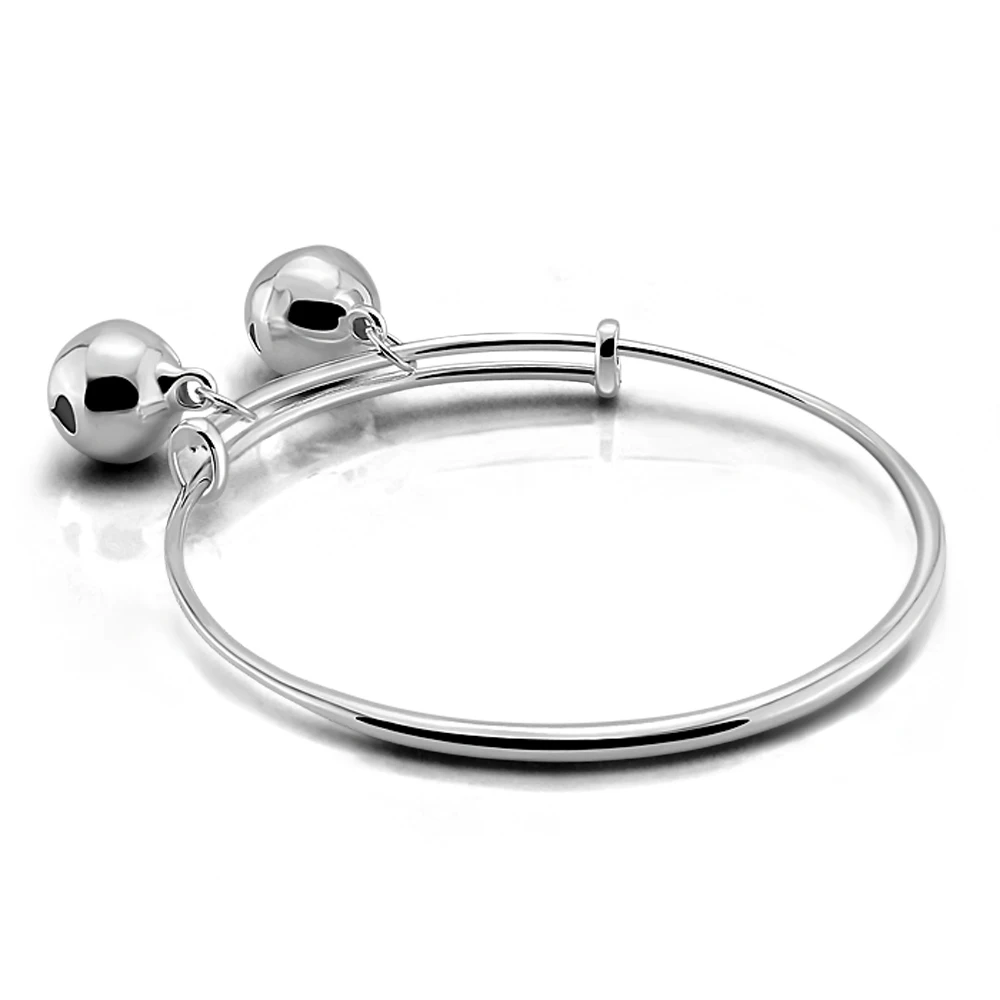 

Fashion 925 Sterling Silver Lucky Little Bell Bracelet Simple Cute Girl Anklet Fine Jewelry For Women Push pull Adjustable Size