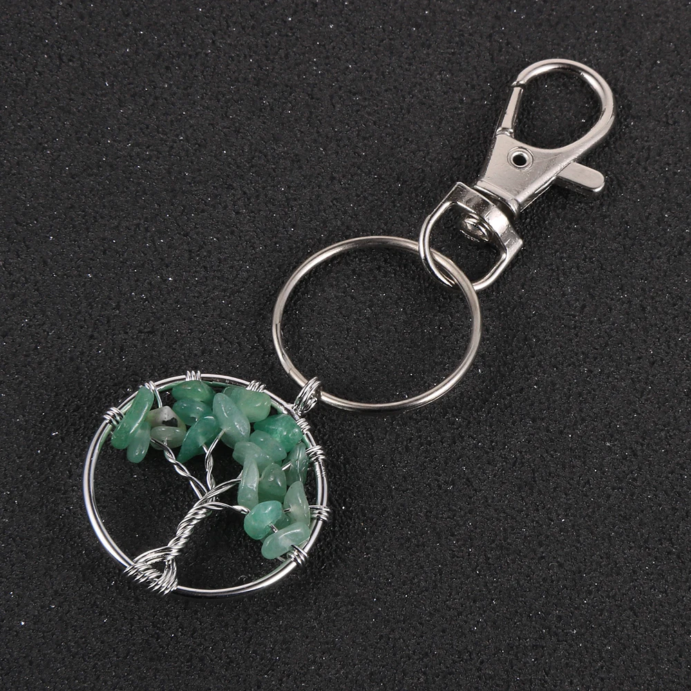 Природный чип гравий 7 Чакр проволока оберточная Подвеска &quotДрево жизни&quot