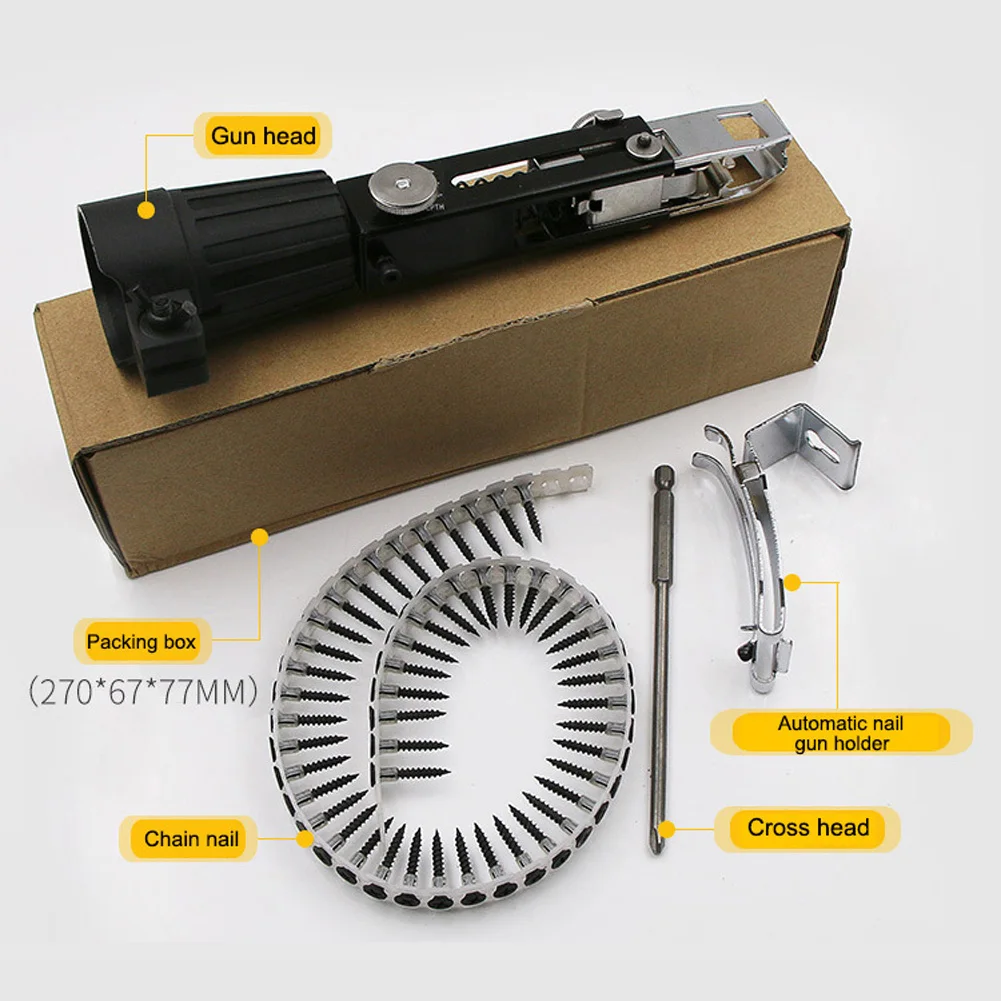 1 шт. Автоматическая цепь гвоздь машина адаптер винтовой станок для