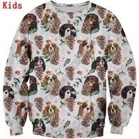 autumn winter cavalier king charles spaniel 3d printed hoodies pullover boy girl long sleeve shirts kids funny animal sweatshirt