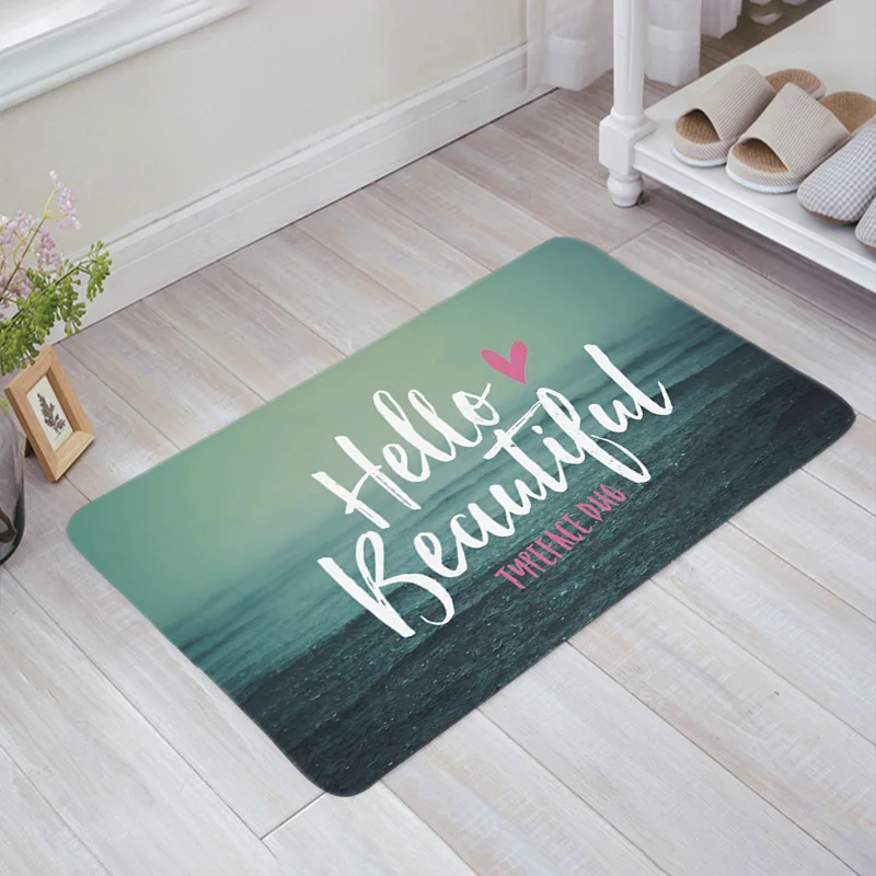 Hello Brautiful кухонный Коврик для двери прихожая крыльцо коврики с принтом ковры