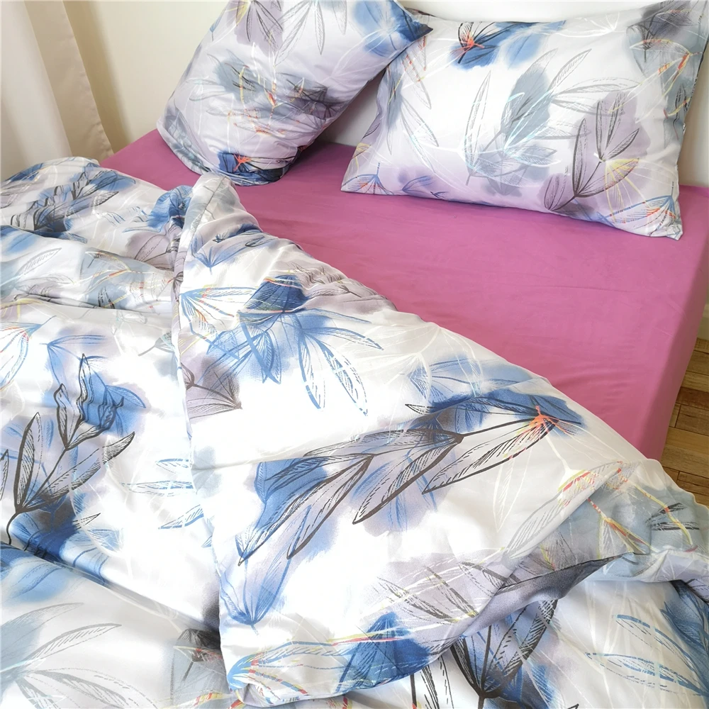 Настраиваемый Синий Домашний текстиль 3 шт 2 пододеяльник набор постельных