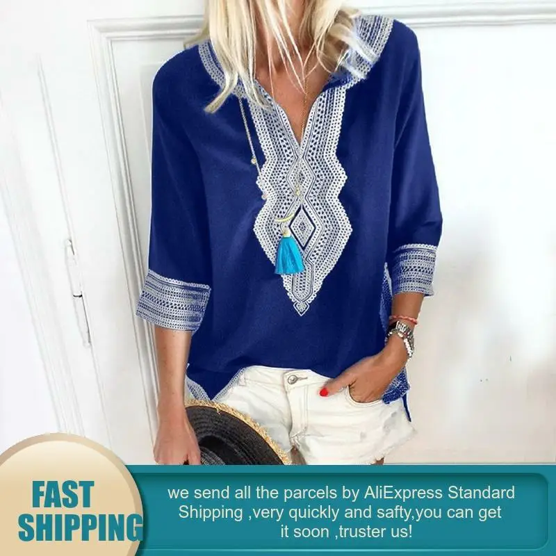 Женские туники большие размеры 5XL женская Свободная шифоновая блузка в полоску с