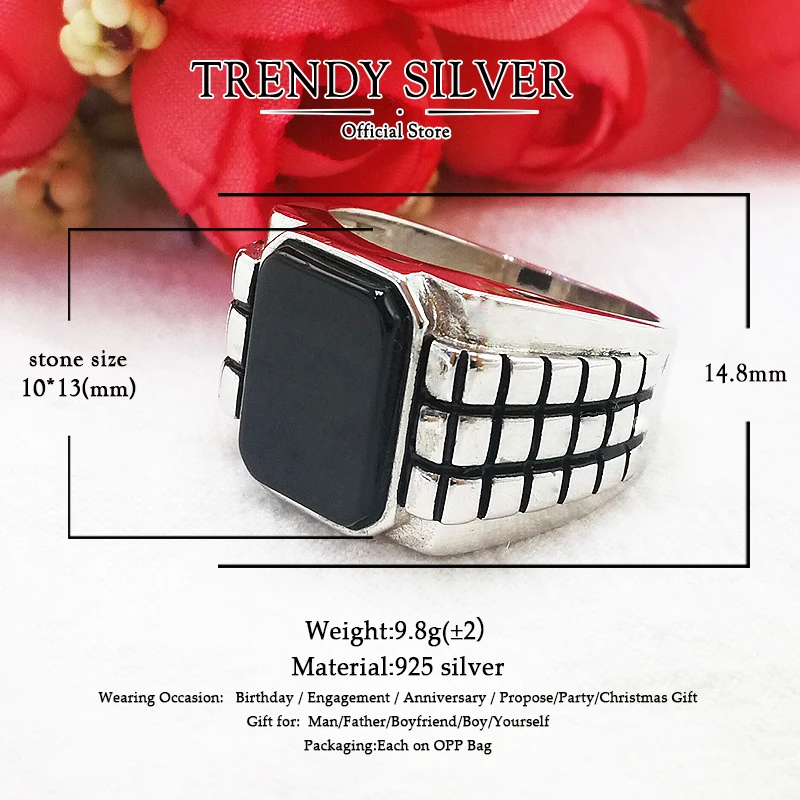 Серебро 925 ювелирные украшения мужские кольца аксессуары бирюзовый драгоценный