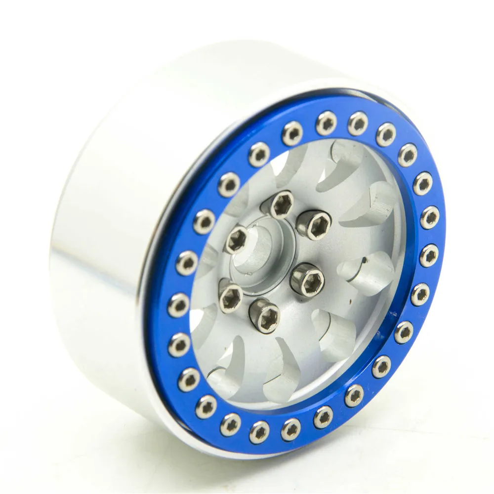 AXSPEED 4 шт./лот синего и серебряного сплава 1 9 дюймов бисером колеса для осевой SCX10 D90