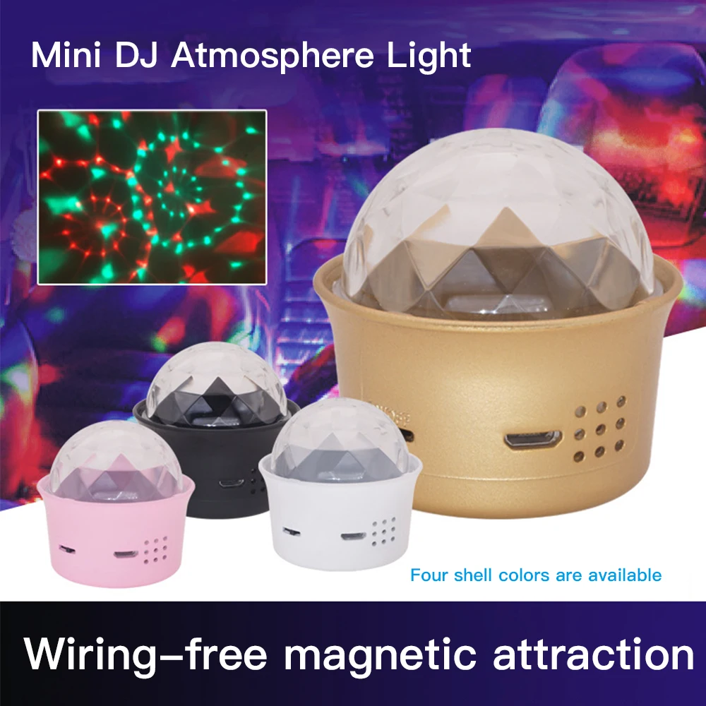 Звуковая активация вращающийся чешское стекло диско шар DJ Вечерние огни 3 Вт RGB