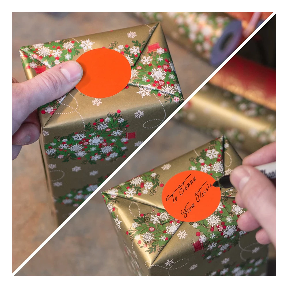 2 дюйма Цвет код точечные наклейки флуоресцентный красный пустой цель отсек для