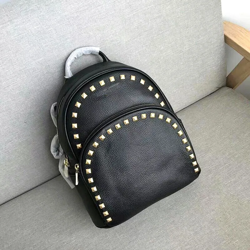 

Luxury Designer women's backpack new fashion women's backpack high quality Abbey series cow leather black backpack