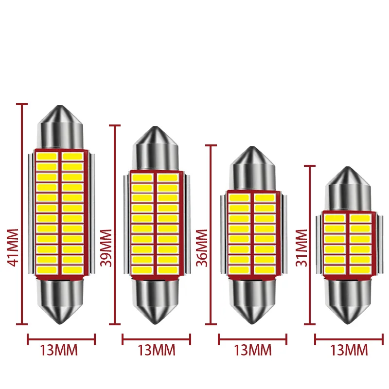 1X C10W C5W LED Canbus Festoon 31mm 36mm 39mm 41mm for car Bulb Interior C5W Lamp  Reading Light License Plate Lamp White images - 6