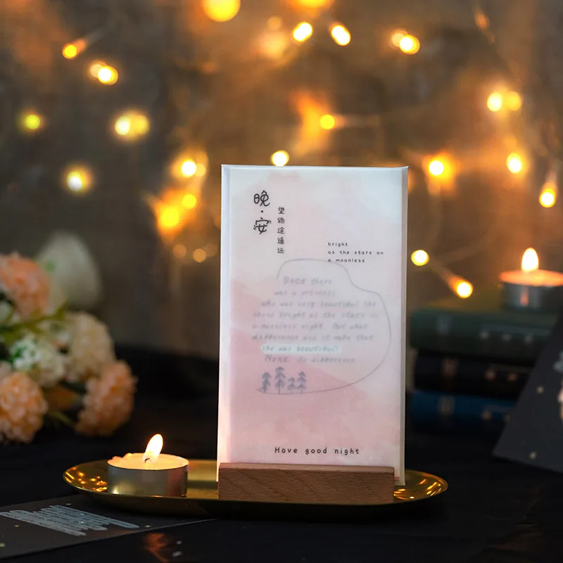 

10pcs Creative Handbook Clean Message Scenery Sulfuric Acid Envelope Notes Goodnight Series School Office Supply