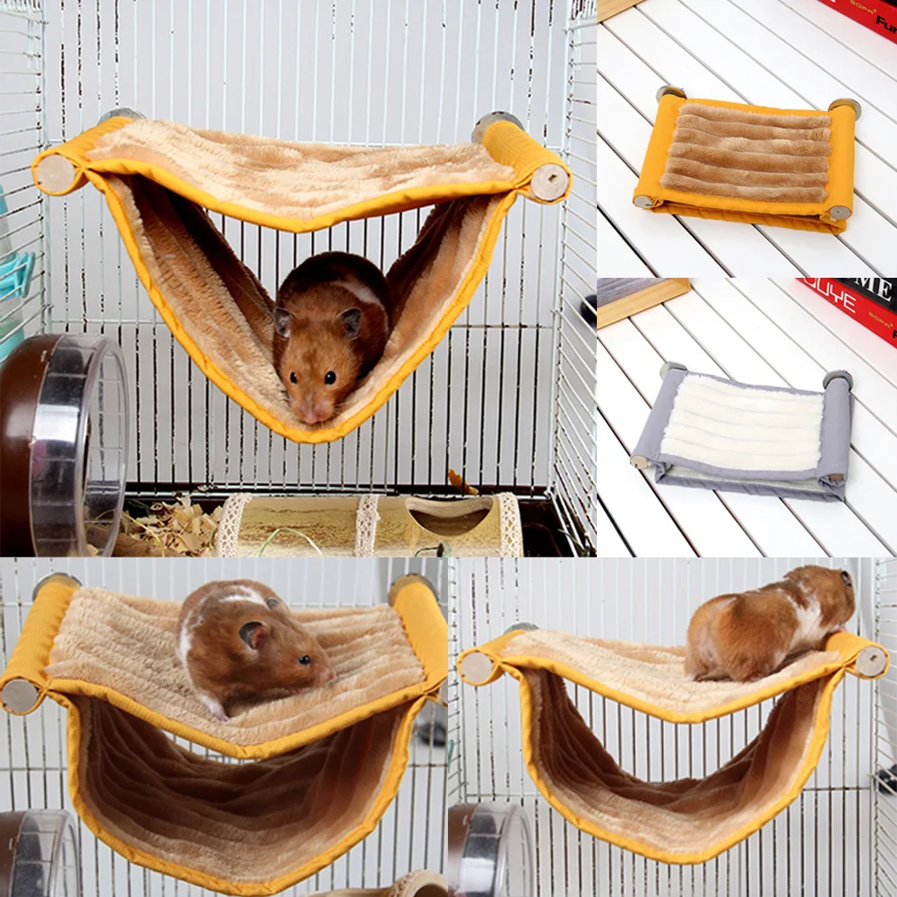 

Pet Hammock Double-layer Plush Soft Winter Warm Hanging Nest Sleeping Bed Small Pets Hamster Squirrel Chinchilla House
