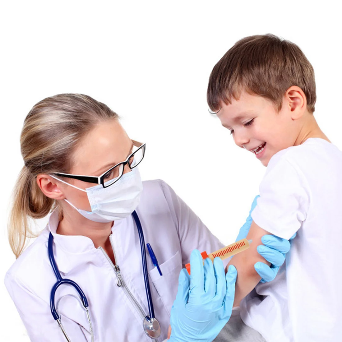 

15Pcs Children Doctor Pretend Play Wooden Simulation Medical Kit Toys Family Doctor Nurse Medical Kit Educational Toys - Blue