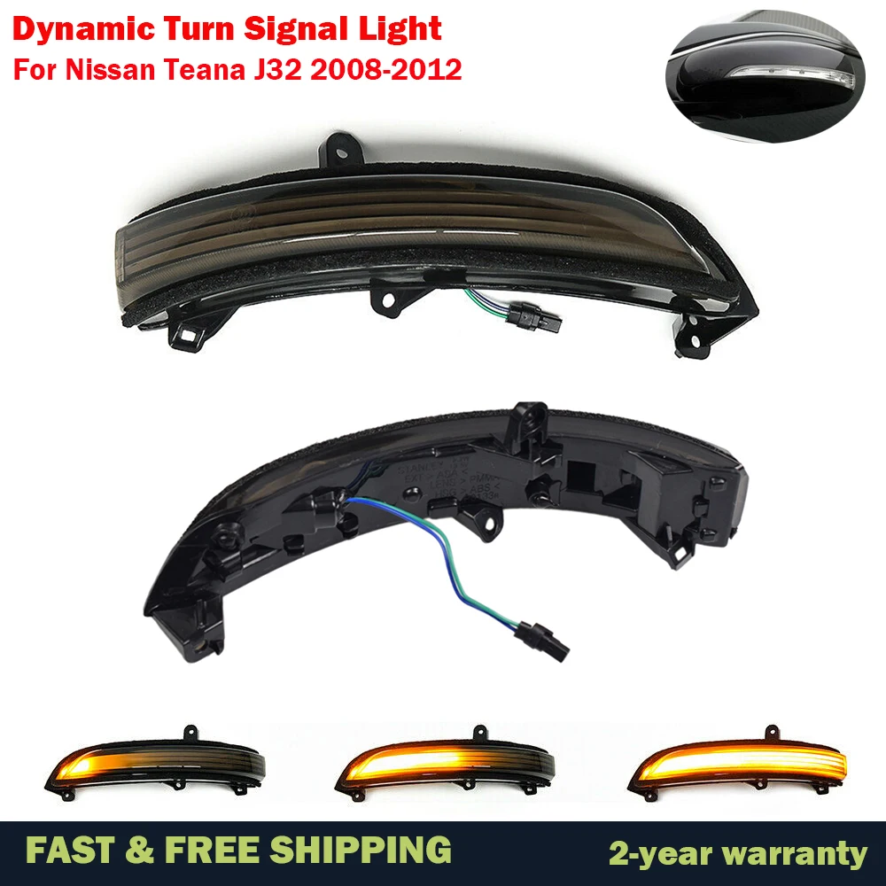 

2Pcs Dynamic Turn Signal LED Side Mirror Indicator Blinker Sequential Light For Nissan Teana J32 Maxima 2008-2012