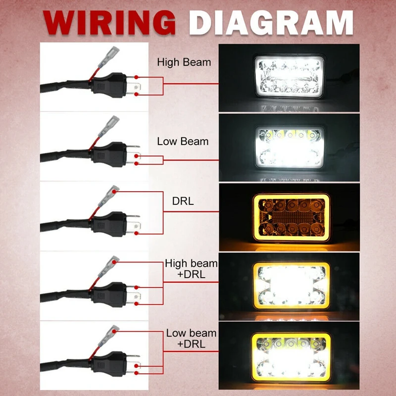 4inch X 6inch Led Drl Light Bulb Crystal Clear Sealed Beam Head Lamp Headlight 6X4 Truck | Автомобили и мотоциклы