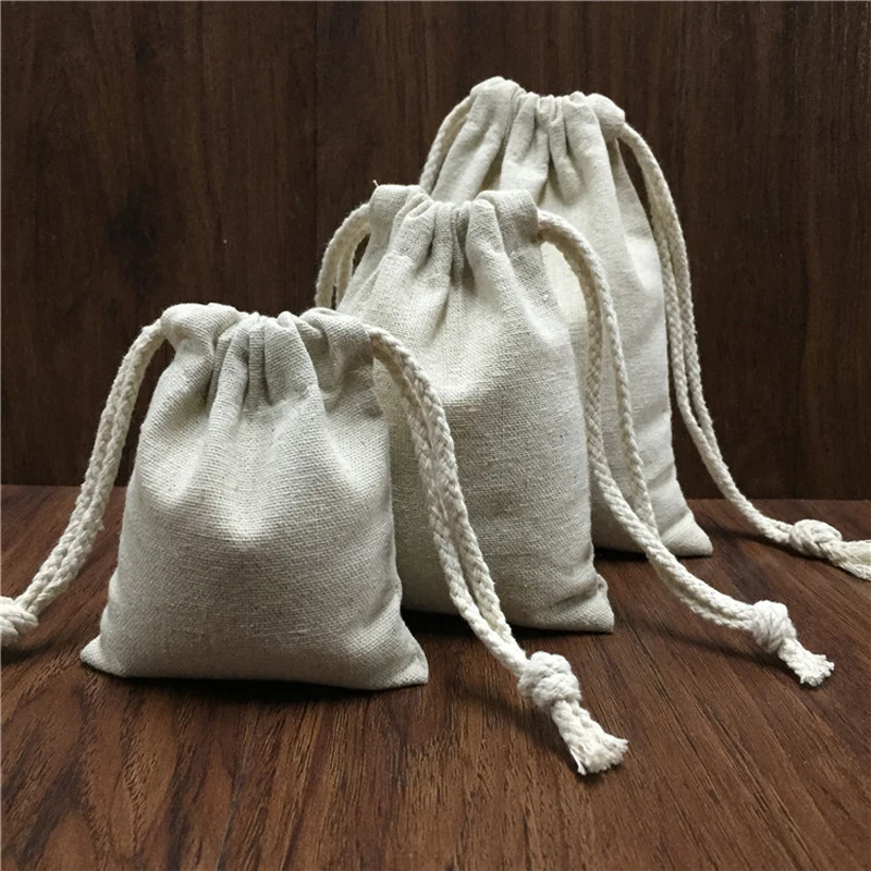 1 шт. ручная работа хлопок лен сумка для хранения упаковки Drawstring специальные